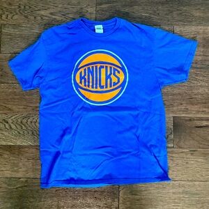 New York Knicks blue and orange cotton t-shirt